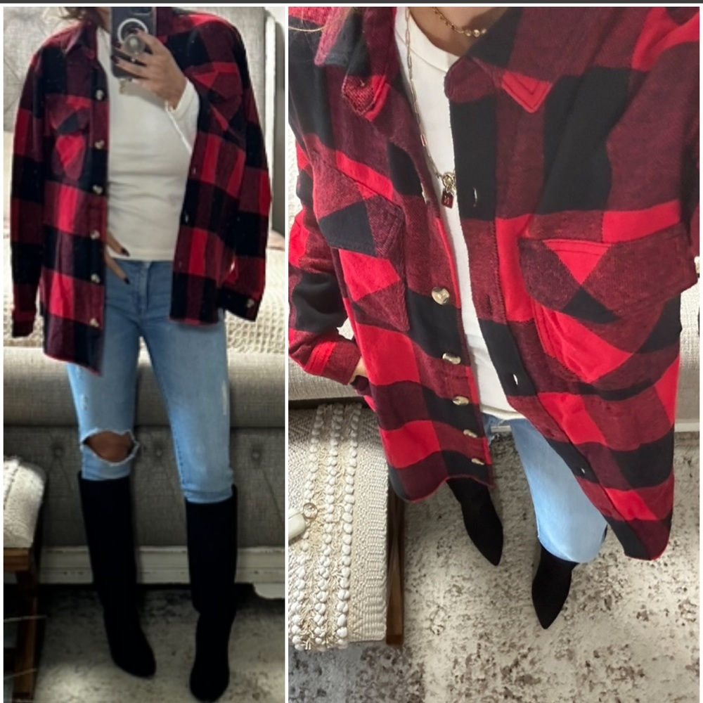 MY NEW FAVORITE ❤️Buffalo Red plaid shacket - Picture 9 of 13